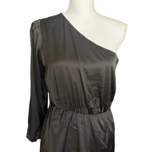 Area STARS Waist Tie One Shoulder Satin Dress - Picture 5 of 8